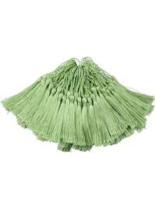 20/50/100pcs 5 Inch/13cm Silk Tassel Bookmarks With 2 Inch Cord Loop And Small Chinese Knot, Suitable For Jewelry Making, Souvenirs, Bookmarks, DIY Crafts - 13cm Fruit Green - View 1