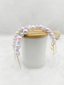 1 Pair New Fashion Iridescent Pearl Detachable Shoe Charm, Versatile Cute DIY Beaded Shoe Accessory - Iridescent - View 8
