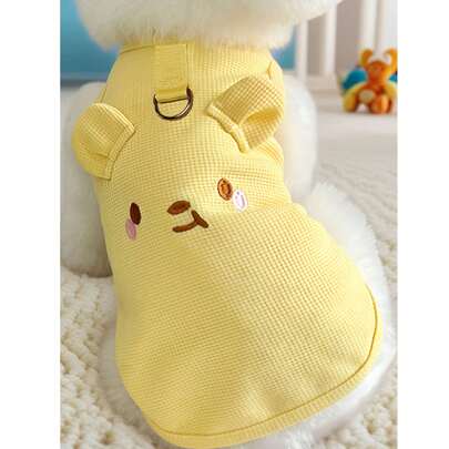 1 pieza Chaleco ligero para exteriores con diseño de oso adorable, ropa de primavera/verano, diseño de ropa para gatos, ropa para perros, ropa para conejos, accesorios para mascotas, suministros para mascotas, ropa para perros machos, ropa para perras, ropa para gatos, accesorios para perros
