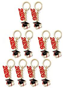 1/2 Móc khóa số 2026, Móc khóa mùa tốt nghiệp, Móc khóa độc đáo dành cho học sinh, Vòng chìa khóa, Móc khóa xe hơi unisex, Móc chìa khóa, Quà tặng ngày lễ, Phụ kiện hàng ngày và ngày lễ - Nhiều màu - Xem 12