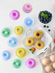 24pcs Silicone Muffin Cups, 4 Colors, Suitable For Baking Cakes, Puddings, Jelly, DIY Baking Tools, Random Colors - Multicolor - View 7