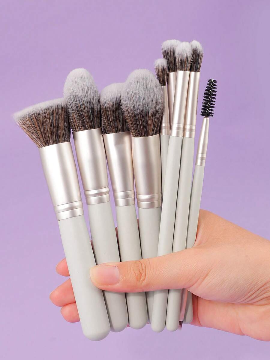 New 10pcs Makeup Brush Set Including Concealer Brush, Blush Brush, Powder Brush, Eyeshadow Brush, Highlighter Brush, Foundation Brush And Other Makeup Tools