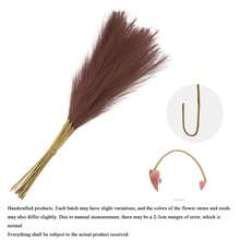 5/10/20/50pcs 21 Inch Fluffy Artificial Reed Decor. High Quality Artificial Reed, Suitable For Living Room, Party Wall, Vase, Wedding Decoration, Dark Coffee Color - Mocha Brown - View 4