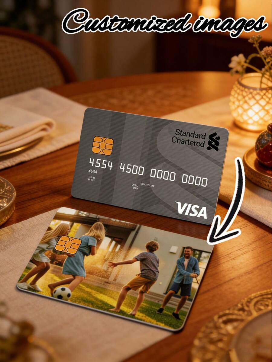 Customized Photo Stickers Card Skin, Credit Card Skin, Personalized Stickers, Credit Card Skin Stickers Credit Card Cover For Transportation, Key, Debit, Credit, Card Cover, Debit Card Cover Sticker For Debit, Graduation Gifts, Back-To-School Gifts - Multicolor - View 1