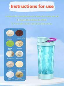 Gelas Pengocok Otomatis Isi Ulang - Gelas Pengocok Elektrik 600ml, Gelas Perjalanan Anti Bocor, Cocok untuk Kantor, Gym, dan Aktivitas Luar Ruangan. Efek Pengadukan yang Sangat Baik, Cocok untuk Berbagai Bahan (Bubuk Kopi, Susu Bubuk, Bubuk Protein Kering) - MultiWarna - View 8