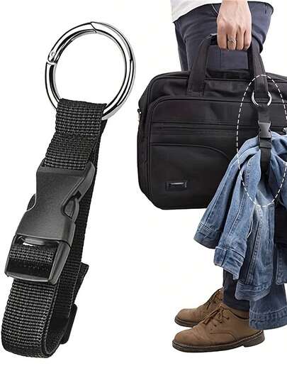 5pcs Anti-Theft Luggage Straps, 2pcs/1pc Multipurpose Hooks, Handbag Clips For Carrying Clothes/Bottles/Bags, Suitable For Connecting Luggage, Hands-Free, Suitable For Outdoor Activities, Travel, And Neutral Backpacks For School Supplies