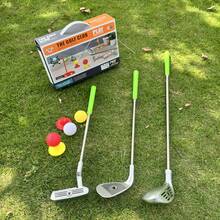 1 Set Adjustable Children's Golf Set Toy, Includes 3 Telescopic Golf Clubs, 3 Balls, 2 Targets And 2 Stands - Indoor/Outdoor Sports Game For 3-8 Years Old, Durable PP Material, Red And Yellow Color - Multicolor - View 2