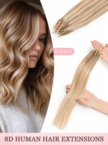 Tóc nối 8D Nano Micro Link - Tóc thật - 50 sợi thẳng màu vàng tro điểm xuyết vàng bạch kim - Hạt silicon siêu nhỏ vô hình, tóc nối hạt siêu nhỏ cho kiểu tóc hàng ngày, đám cưới, tiệc tùng. - Nhiều màu - Xem 36