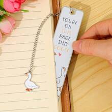 Adorables marcapáginas para amantes de los libros, marcapáginas de ganso tonto de metal, marcapáginas con patrones únicos que hacen regalos perfectos para bibliófilos, ideales para lectoras femeninas. - Ganso - Ver 8