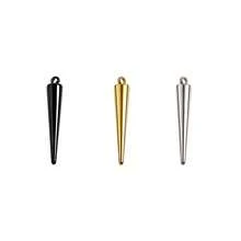 1 pieza/3 piezas Colgante de acero inoxidable 304 con baño electrolítico de oro/plata/negro de estilo minimalista y elegante, en diferentes longitudes, adecuado para hacer joyas DIY como collares, pulseras y pendientes - cono - Ver 29
