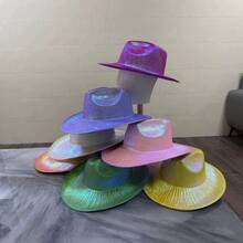 Chapeau de cowboy coloré, chapeau de fête polyvalent et à la mode pour l'Halloween - Multicolore - Voir 1