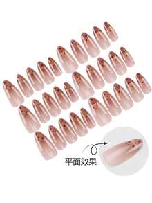 30 miếng dán móng tay hình hạnh nhân ngắn, kiểu móng ombre màu hổ phách nhẹ nhàng trên nền nâu nude, chuyển màu dần và điểm xuyết những chấm hổ phách. Phong cách ấm áp và dịu nhẹ, đậm chất mùa thu đông, phù hợp cho công việc hàng ngày, hẹn hò hoặc những dịp thời trang thanh lịch, thể hiện vẻ đẹp tự nhiên và sang trọng. - Nhiều màu - Xem 3