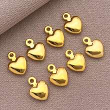 10pcs Premium Gold DIY Jewelry Charms Set – Heart, Star & Teardrop Pendants For Handmade Bracelets, Necklaces & Earrings – Perfect For Valentine's Day, Birthday & Wedding Gifts - Gold - View 6