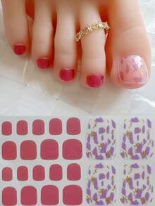 Nail Art Toe Stickers, Assorted Designs Including Glitter, Cartoon Hearts, Geometric Patterns, Solid Colors, Versatile Mixed Styles, Easy Application With Scraper - Multicolor - View 36