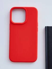 1pc Luxury Fluorescent Wireless Charging Phone Case Compatible With IPhone 17 AIR 16 15 14 13 12 11 Pro Max Plus, Liquid Silicone Ultra-Thin Shockproof Protective Phone Case - Red - View 3