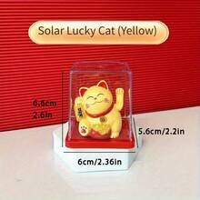 Tượng mèo may mắn mini vẫy tay, tượng Maneki-Neko đầu nghiêng kèm hộp đựng chống bụi, thích hợp để trang trí bàn làm việc văn phòng. - 8015 - Xem 5