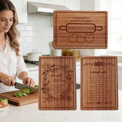 Thớt gỗ, thớt nhà bếp dành cho mẹ, hoàn hảo để chuẩn bị thức ăn, cắt thịt, rau củ và bánh mì nướng. Món quà độc đáo cho Ngày của Mẹ, quà sinh nhật cho mẹ, món quà nhà bếp ý nghĩa dành cho mẹ.