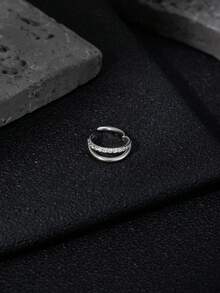 1PC 16G Surgical Titanium Gold Double Cartilage Hoop/Paved CZ Double Conch Hoop/Helix Earring/Septum Hoop/Nose Piercing/Single Pierced Hoop Earring - Double-loop Single Row - View 7