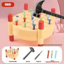 Kids Hammering Nails Toy, Early Education Toy, Educational Game, Toddler Toy, Fun Hammering Bench To Exercise Fingers, Simulation Repair Multi-Function Tool Desk Toy, Suitable For Boys And Girls Over 3 Years Old As Easter Gift - Multicolor - View 9