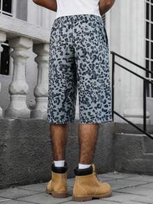 Men's Elastic Waist Leopard Print Casual Breathable Versatile Shorts, Summer - Multicolor - View 2