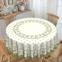1pc Spring/Summer Theme Party Tablecloth, Green Decor, Daisy Floral Pattern, Multiple Sizes Available, Floral Design, European Countryside Style, Suitable For Home, Kitchen, Wedding, Party, Dining Table, Outdoor Events, Gifts. Easy-To-Clean Polyester Material - Multicolor - View 8