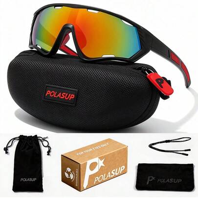 POLASUP 1 pieza Gafas de moda con marco grande, unisex, para verano y viajes, gafas deportivas para ciclismo al aire libre, diseño futurista de camuflaje, adecuadas para hombres y mujeres