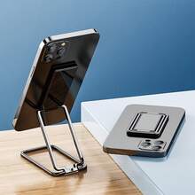 1pc Alloy Mini Foldable Stand Metal Rectangular Ring Holder, Multifunctional Rotatable Metal Foldable Phone Stand, Tiltable & Adhesive For IPhone, Android Phones, Phone Accessory, Phone Charm, Mother's Day Birthday Gift For Mom - Multicolor - View 9