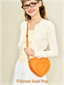 Sleek Aesthetic 3D Heart-Shaped Crossbody Bag With Unique Stereoscopic Design And Vibrant Hue Modern Shoulder Bag For Fashionable Women Stylish Available In Multiple Colors Ideal For Romantic Dating Party Street Photography Multicolored Heart-Shaped Bag Women's Crossbody Bags Women's Shoulder Bags - 彩色 - 查看 5