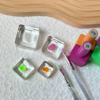 可重复使用的玻璃指甲油调色盘，易于清洁的美甲绘画辅助工具