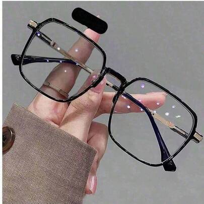 1 par de gafas de moda cuadradas para mujer, estilo moderno minimalista clásico, gafas de moda, accesorios de playa, gafas de mujer, modelo básico para otoño/invierno, ropa de mujer, casual de negocios, regalo, estilo bohemio de vacaciones, vacaciones de verano en la playa, actividades al aire libre, viaje