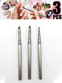 1/3/5/6/7/13/19件組美甲工具套組，美甲刷、附蓋細線刷、條紋刷、花卉線刷、蕾絲刷，6/9/12/15/18mm，染色刷、甲尖刷、法式美甲刷、圓頭刷、平頭刷 - 灰色 - 查看 21
