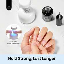 Beetles 2Pcs 15ML Gel Nail Glue & No Wipe Top Coat Kit, 9 In 1 Multi-Functional UV Nail Glue For Acrylic Tips & Clear Press On Nails, Easy Nail Extension Gel With Glossy Shine Finish, Soak Off LED Home DIY Manicure Essentials - 2支裝15毫升凝膠指甲膠套裝 - 查看 3