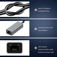 2500Mbps LAN Adapter, 2.5Gbps Ethernet Gigabit Network Card Adapter Driver, Aluminum Alloy Type-C To RJ45 Adapter, 2.4G WiFi Mini Encrypted Receiver, Compatible With PC/Laptop Win7/10/11, Plug And Play No Driver Required - Multicolor - View 7