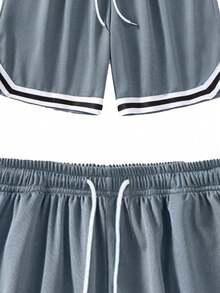 Plus Size Men's Outdoor Basketball Shorts, Suitable For Daily Commute, Fitness And Sports - Grey - View 3