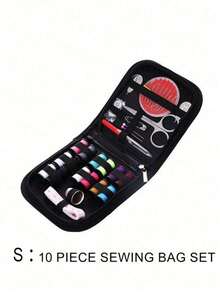 1pc Portable Sewing Kit Household Sewing Tools 10pcs/Set Thread Box Patching Needle Threader Hand Stitching Supplies Valentine DAY, Valentines Wedding, Birthday, ,Sewing ,Craft Supplies, Craft ,Sewing Supplies, Stitch, Sewing Accessories,Back To School Travel Essential Travel Home Essentials Kitchen Gadgets - đen - Xem 15