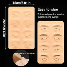 1/3/5pcs Silicone Lip & Face Tattoo Practice Skin, Suitable For Tattoo Beginners And Artists, Makeup Skin, Temporary Tattoo, Tattoo Tools - Khaki - View 14