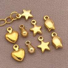 10pcs Premium Gold DIY Jewelry Charms Set – Heart, Star & Teardrop Pendants For Handmade Bracelets, Necklaces & Earrings – Perfect For Valentine's Day, Birthday & Wedding Gifts - Gold - View 13