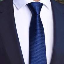 1 条男士拉链无结条纹领带，黑色，48 厘米 * 6 厘米休闲、学生男士领带 - 彩色 - 查看 31