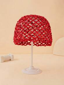 1pc Women's Fashion Hollow Crochet Sequin Beanie, Suitable For Daily Wear, Spring And Autumn Outings - Straight Pullover Hat - View 9