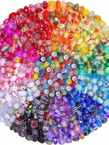 50/100颗欧洲大孔珠隔珠水钻工艺珠，适合DIY手链首饰制作 - 彩色 - 查看 1