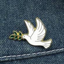 Peace Olive Branch Brooch, Elegant Enamel Badge, Fashion Pin, Perfect Accessory Gift For Friends On Holidays, Can Decorate Backpacks, Hats, And Clothes - White - View 2