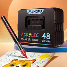 Mengfu Marcadores Acrílicos Líquidos Directos DC-8016, 12/24/ 36/48/60 Colores, No Tóxicos, para Estudiantes y Jardines de Infantes, Colores Variados - Conjuntos - Ver 5