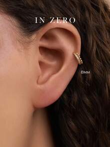 1pc 16G Stainless Steel Single Row Zirconia Inlaid Hinged Segment Ring Earring, 8mm/10mm Size Options, Suitable For Cartilage, Nose, Septum, Seamless Hoop, Small Hoop, Ear Lobe, Helix, Silver Seamless Cartilage Earring For Men And Women Daily Wear - Multicolor - View 6