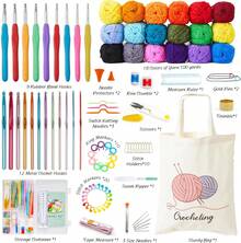 Kit de accesorios de ganchillo y tricot 73 piezas - C-Traje multicolor - Ver 2