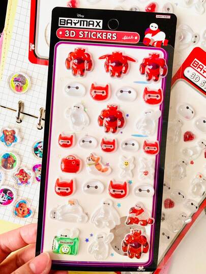 高品质白色浮雕贴纸，可爱贴纸，趣味闪亮浮雕装饰，3D趣味日系动漫贴纸，材质坚固，设计精美