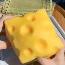 1pc Squeeze Cheese Squishy Toy - Stress Relief Toy - Soft Toy - Squishy Toy - Fidget Toy - Stitch Toys - Travel Toys - Classroom Fidget Toys - Mini Bath Toys - Christmas Stationery Stress Ball, Birthday Gift, Perfect Gift, Easter Gift, Halloween Gift, Valentine's Day Gift - 檸檬黃 - 查看 9