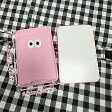 可爱眼睛造型手机卡套贴纸，便携式身份证/银行卡收纳，背面带粘胶，适用于所有手机，时尚手机配件，学生和通勤族必备 - 彩色 - 查看 6