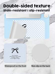 1 Miếng, Tấm lót chuột bằng da PU họa tiết nơ kẻ caro xanh dương, Thảm lót bàn laptop, Chống trượt, Có thể giặt, Chống bám bẩn, Thích hợp cho các cặp đôi/sinh viên/văn phòng/không gian học tập, Quà tặng sinh nhật, Quà tặng tốt nghiệp. - Xem 9