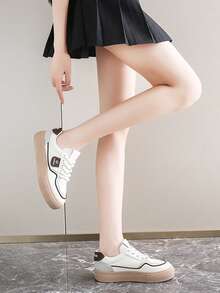 Women Wedge Sneakers - Khaki - View 2