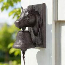 Home Decornta Cast Iron Dinner  As Entry Door  Manually Shaking Door Outside Hanging Decor Or Indoor Decorat  Antique Farm And Front Gate - Bronze Color - View 1